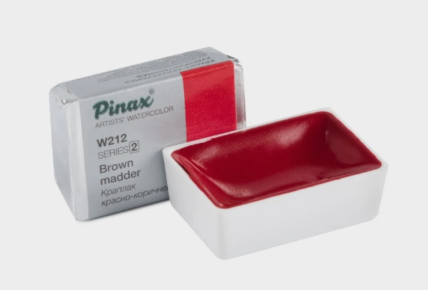 Акварель в кюветах Pinax Краплак Красно-Коричневый - 2.5мл Ser.2 - W212