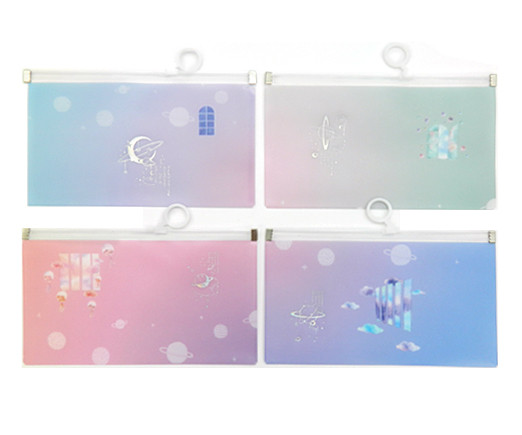 Папка на молнии А-6  CP-143 "Вид из окна" 22х13см, пластик, с рисунком в ассортименте (12/12/1800)