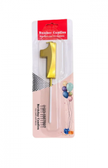 Свеча для торта "Цифра 1" Золотой стиль, Магистр/MAG-Зст221319-1 (50)