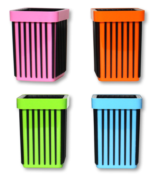 Стакан пластиковый для ручек, съёмный 2 в 1, квадратный, Asmar (12)