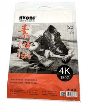 Бумага для эскизов 20л. Nyoni  NA-31 N8302 180гр/м, 530х380мм гладкая, в пакете (1/25)