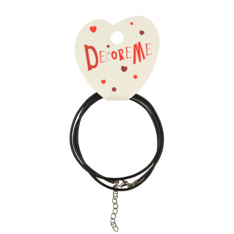 Шнурок 60см с застежкой вощеный, черный, BV/2-155/054 (10)