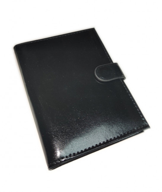 Обложка на автодокументы+паспорт  WENZER OFFiCE из натуральной кожи "спилок", с отделом для визиток, с кнопкой, черный
