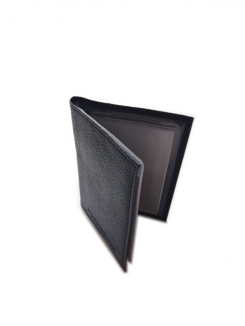 Обложка на автодокументы  WENZER OFFiCE из натуральной кожи "флоттер", чёрный
