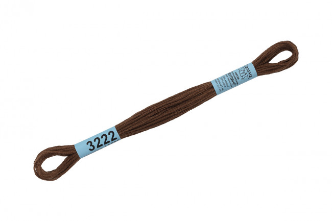 Нитки для вышивания 8 м 100% хлопок, мулине, коричневый, Gamma/3222