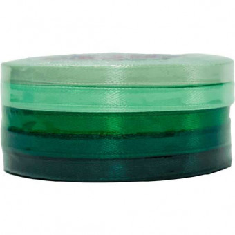 Набор лент декоративных атласных 6мм x 23м, ассорти зеленого цвета, 5шт, deVENTE Набор лент декоративных атласных 6мм x 23м, ассорти зеленого цвета, 5шт, deVENTE