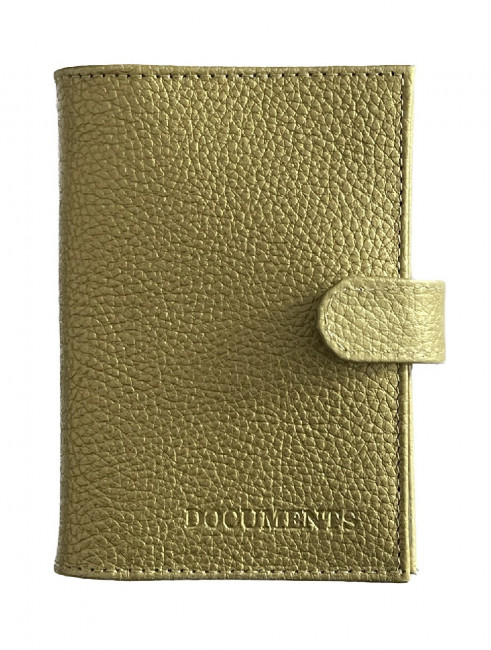 Обложка на автодокументы + паспорт WENZER OFFiCE, из натур.кожи гл с карманом на кнопке солнышко с вкл , лимон