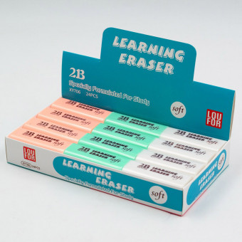 Ластик, 2B мягкость "Учись!", MAYLOTT/XY706 (24)