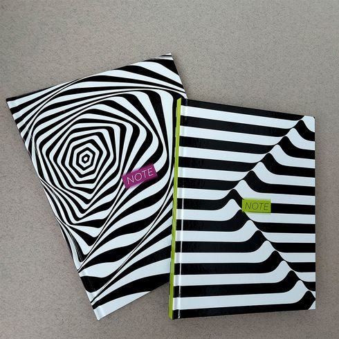 Бизнес-блокнот А5 переплёт твёрдый 80л. индивид.блок:клетка "Illusion waves" ламинация глянцевая (ассорти) BG (24/12)