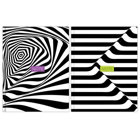 Бизнес-блокнот А5 переплёт твёрдый 80л. индивид.блок:клетка "Illusion waves" ламинация глянцевая (ассорти) BG (24/12)