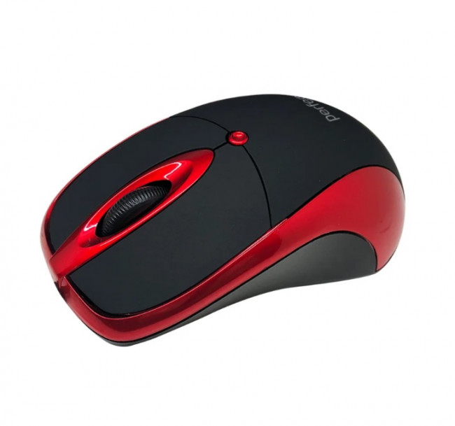 Мышь оптическая "ORION", 3 кн, DPI 1000, USB, чёрн/красн, Perfeo
