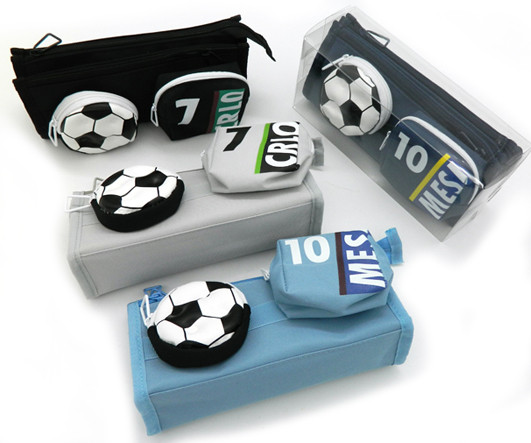 Пенал   DD-10  "Футбол" косметичка, 2 отделения на молнии, карман-сетка, трансформер, ассорти, уп ПВХ №23122 (1/8/144)