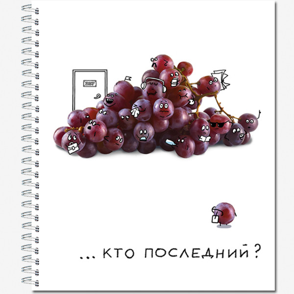Тетрадь общ.,170х203, 96л., гребень "Crazy Fruits", 4+0, 4 диз (20)