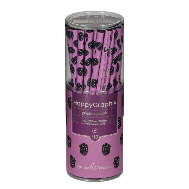 КАРАНДАШ ЧЕРНОГРАФИТОВЫЙ "HappyGraphix. Ягоды. Графика. Ежевика" НВ 21-0030/46