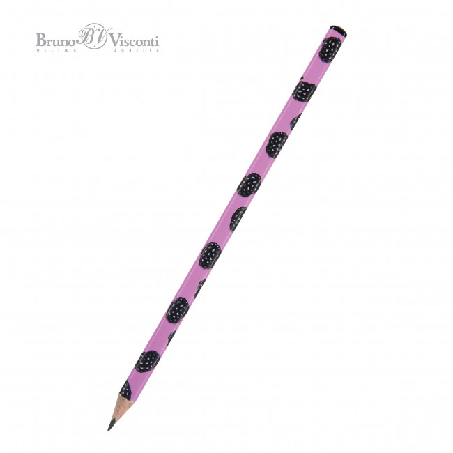 КАРАНДАШ ЧЕРНОГРАФИТОВЫЙ "HappyGraphix. Ягоды. Графика. Ежевика" НВ 21-0030/46