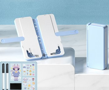 Подставка- пенал для книг WS-6 пластиковая, складная, внутри наклейки и 2 маркера, голубой (1/58) Подставка- пенал для книг WS-6 пластиковая, складная, внутри наклейки и 2 маркера, голубой (1/58)