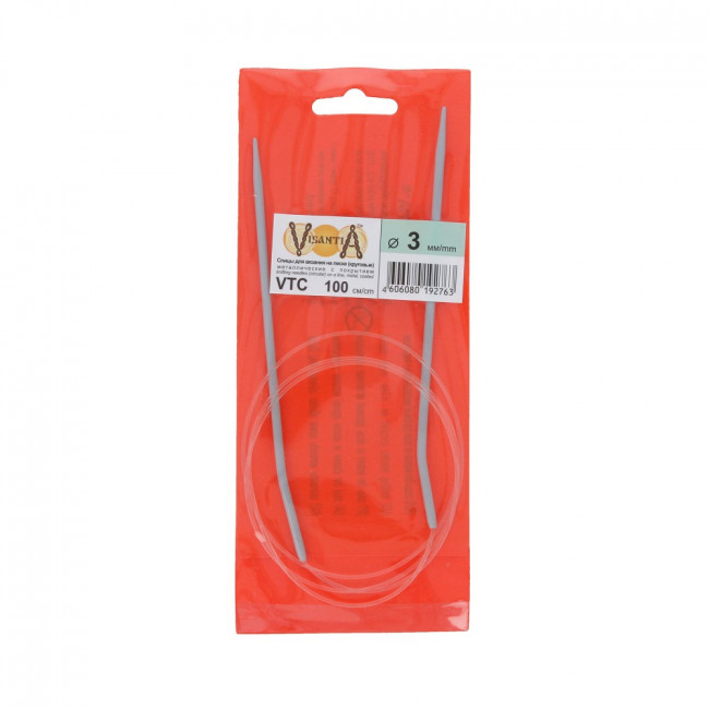 Спицы Visantia круговые VTC алюминий d 3.0 мм 100 см 1 шт со спец.покрытием VTC Спицы Visantia круговые VTC алюминий d 3.0 мм 100 см 1 шт со спец.покрытием VTC