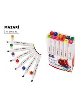 Набор маркеров для скетчинга двусторонних FANTASIA WHITE, 12 цв., Main + Fluorescent colors (основные + флуорисцентные цвета), пулевид./клиновид.наконечники, пиш.узлы 2.5-6.2 мм, ПВХ-упаковка Набор маркеров для скетчинга двусторонних FANTASIA WHITE, 12 цв., Main + Fluorescent colors (основные + флуорисцентные цвета), пулевид./клиновид.наконечники, пиш.узлы 2.5-6.2 мм, ПВХ-упаковка