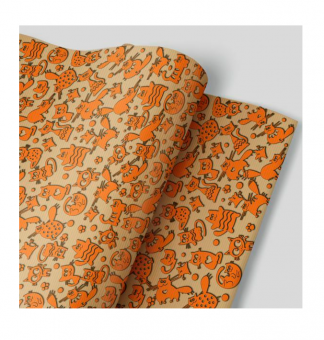 Крафт-бумага 70*100см "Кошки-мышки" (50)