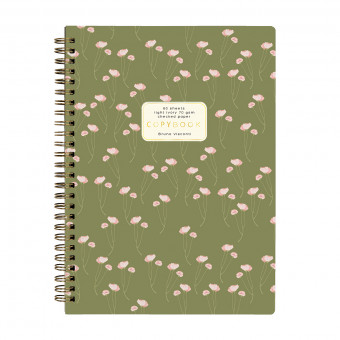 Тетрадь В5 60л клетка на гребне "Маки на зеленом", BV/7-60-007/03 (40)