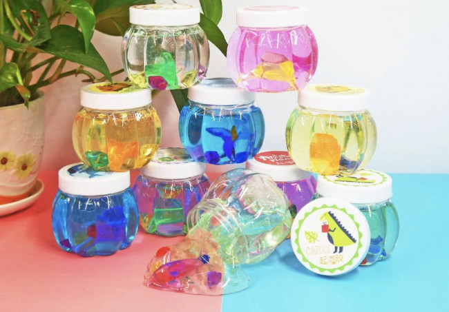 Слайм "Динозаврики" в банке, цвета-ассорти, Магистр/маг-7755 (12)