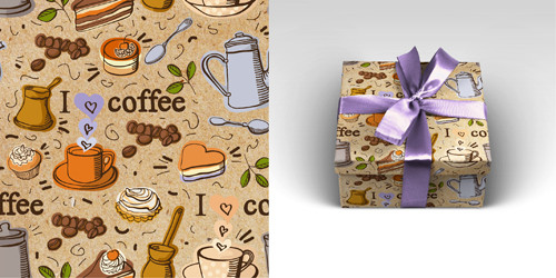 OPTIMA Упаковочная бумага Кофебрейк (1л в рулоне, 70 х 100 см) УБ-1603