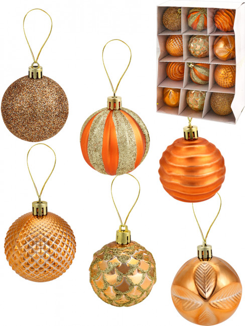 Набор шаров 6см "Мечта" ёлочных, 12шт, золотистый, MILAND/НШ-1513