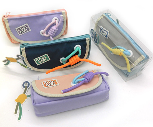 Пенал   DD-12 "Cool girl" косметичка, текстиль, 2 отделения, с клапаном на липучке, на молнии, ассорти, уп ПВХ №23108 (1/4/144)