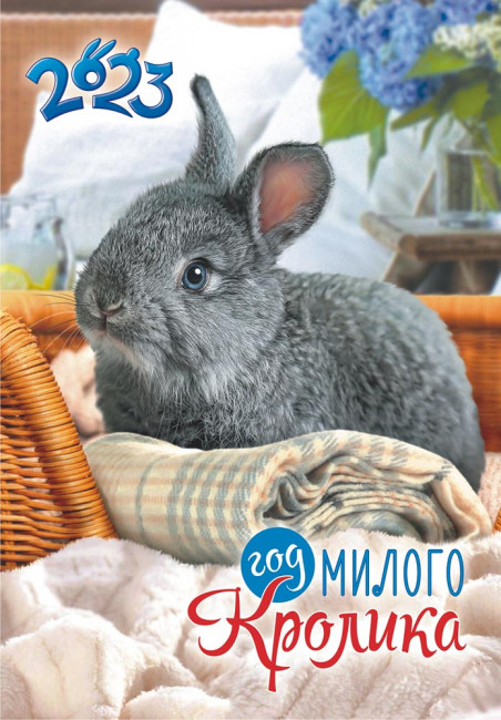 Календарь ригель 2023г "Символ года. Год милого кролика." большой РБ в упаковке, РБ-23-026