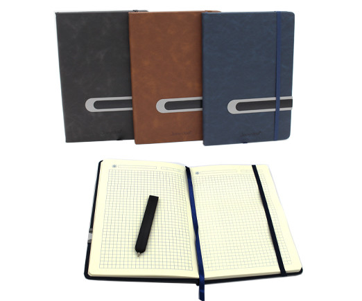 Ежедневник   А5 к/зам JOOYDOO  QD-19361-25 недатированный, клетка, твердая обложка, с резинкой, с ручкой, цвета ассорти (1/40/80)