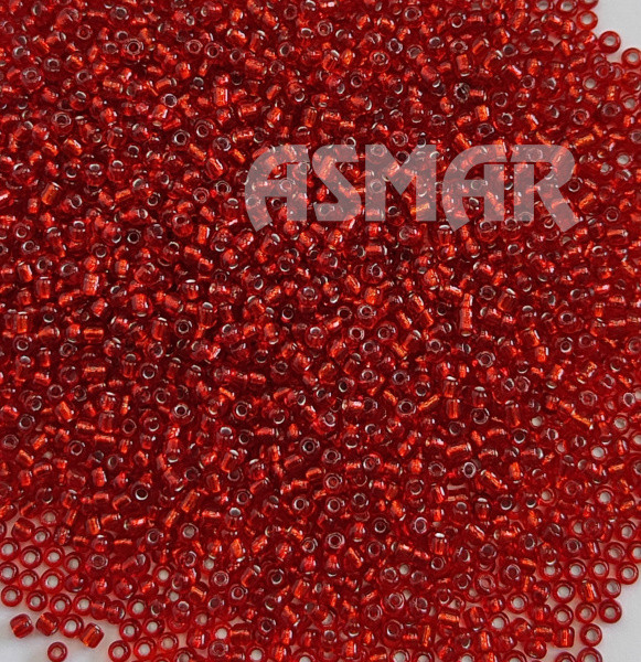 Бисер "ASMAR" размер №12, вес: 450 г, красный, внутреннее серебрение Бисер "ASMAR" размер №12, вес: 450 г, красный, внутреннее серебрение
