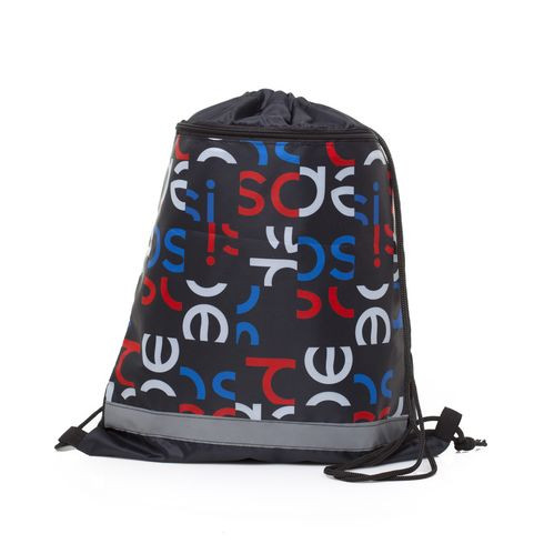 Сумка-мешок для сменной обуви "PEPSI" 415*340 мм, с карманом и светоотражающей полосой, на молнии, текстиль с рисунком