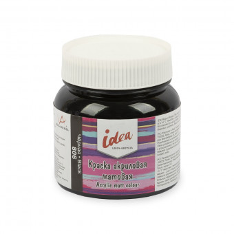 Краска акриловая для декора матовая 220мл 806 Черная, idea, VISTA-ARTISTA/ IMA-220 806