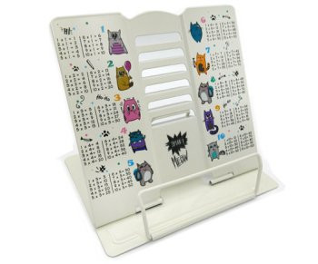 Подставка для книг CZ-9675 "Meow" металлическая 19х20см, светло-бежевая, с таблицей умножения, в ПВХ-пакете (1/12/48) Подставка для книг CZ-9675 "Meow" металлическая 19х20см, светло-бежевая, с таблицей умножения, в ПВХ-пакете (1/12/48)