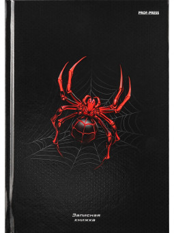 Записная книжка А5 80л клетка "Спайдер черный", 7БЦ, сшивка, Проф-Пресс/80-1809 (20)