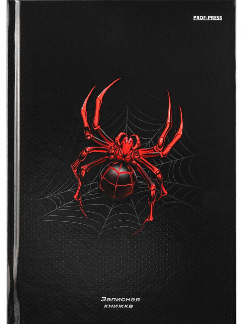 Записная книжка А5 80л клетка "Спайдер черный", 7БЦ, сшивка, Проф-Пресс/80-1809 (20)
