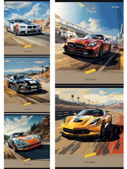 Тетрадь 48 клетка "Скоростной транспорт" скрепка, Проф-Пресс/48-6066 (5/100)