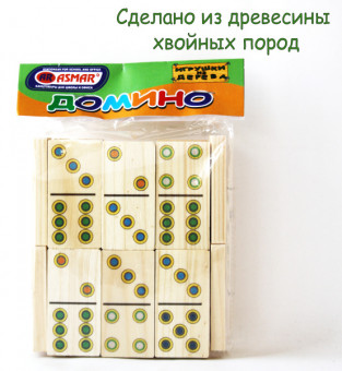 Домино 30/60мм "Классическое" из дерева, 28 элементов, Asmar Домино 30/60мм "Классическое" из дерева, 28 элементов, Asmar