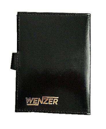 Обложка на автодокументы WENZER OFFiCE из натуральной кожи "спилок", с отделом для визиток, с кнопкой, чёрный