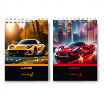 Блокнот А6 60л клетка "Крутые тачки", на гребне, Светоч/Б123_01217 (4)