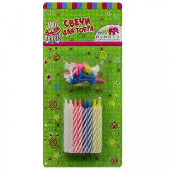 Свечи для торта с держателями, 6 см (24 шт./уп.)