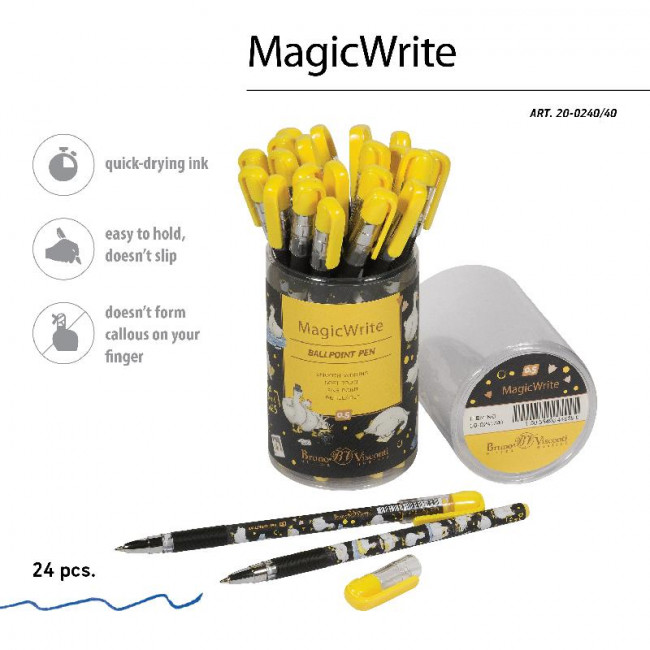 Ручка шариковая 0,5мм синяя "MagicWrite. Гуси", BV/20-0240/40 (24)