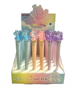 Ручка гелевая синяя 0,5мм Магистр "Мечта Единорога" светящаяся, MP-2515 (36)