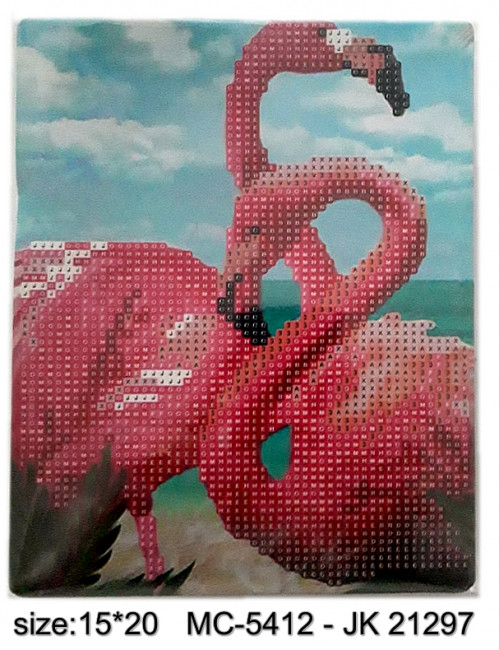 Алмазная мозаика: для детей; фламинго, размер 15*20 см. МС-5412- JK 21297 Алмазная мозаика: для детей; фламинго, размер 15*20 см. МС-5412- JK 21297