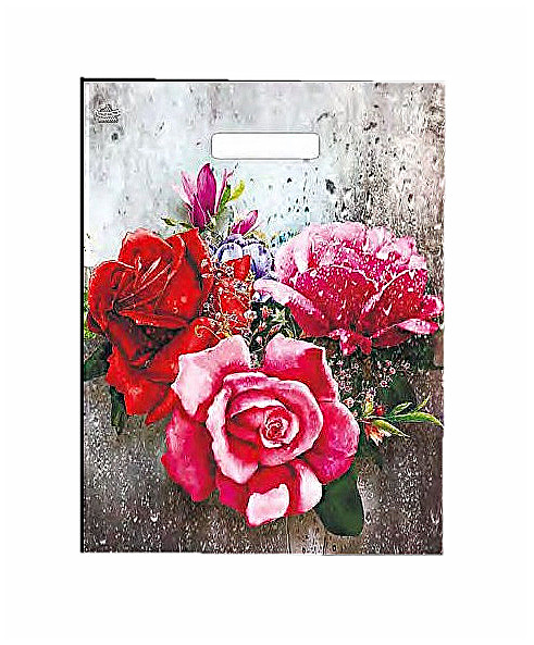 Пакет вырубной Три розы на окне (40*31 см) н00206862