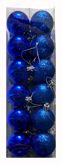 Набор ёлочных шаров 24 шт, синий, 5АE24 LF00024 №4