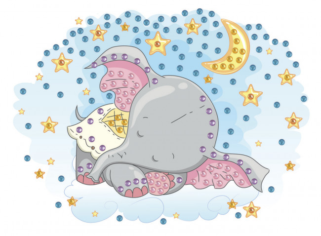 Мозаика 19.5 x 26.5см "Спящий слоник", Hobbius/MDS-05 №18