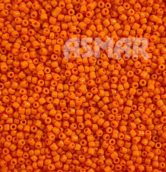 Бисер "ASMAR" размер №12, вес: 450 г, оранжевый глянцевый, непрозрачный