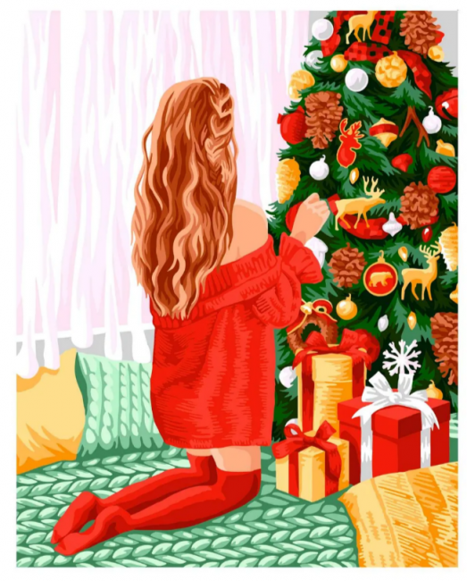 Картина по номерам "Новогодние украшения" 40*50см, GLA70, мягкая упаковка