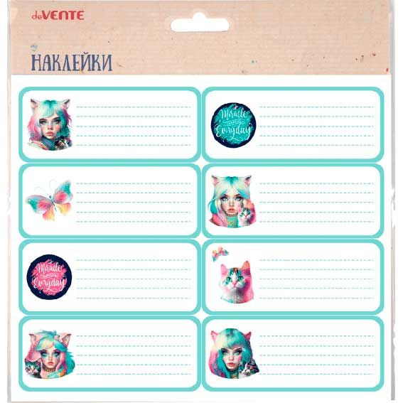 Набор наклеек для тетрадей "deVENTE. Miracle" 40x96 мм, 8 шт, в пластиковом пакете с блистерным подвесом Набор наклеек для тетрадей "deVENTE. Miracle" 40x96 мм, 8 шт, в пластиковом пакете с блистерным подвесом